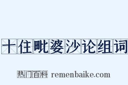 十住毗婆沙论组词是什么意思的图片